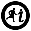 Glasgow Women's Library (Logo: A stylised figure of a woman walking next to an 'i' for information, within a circle)
